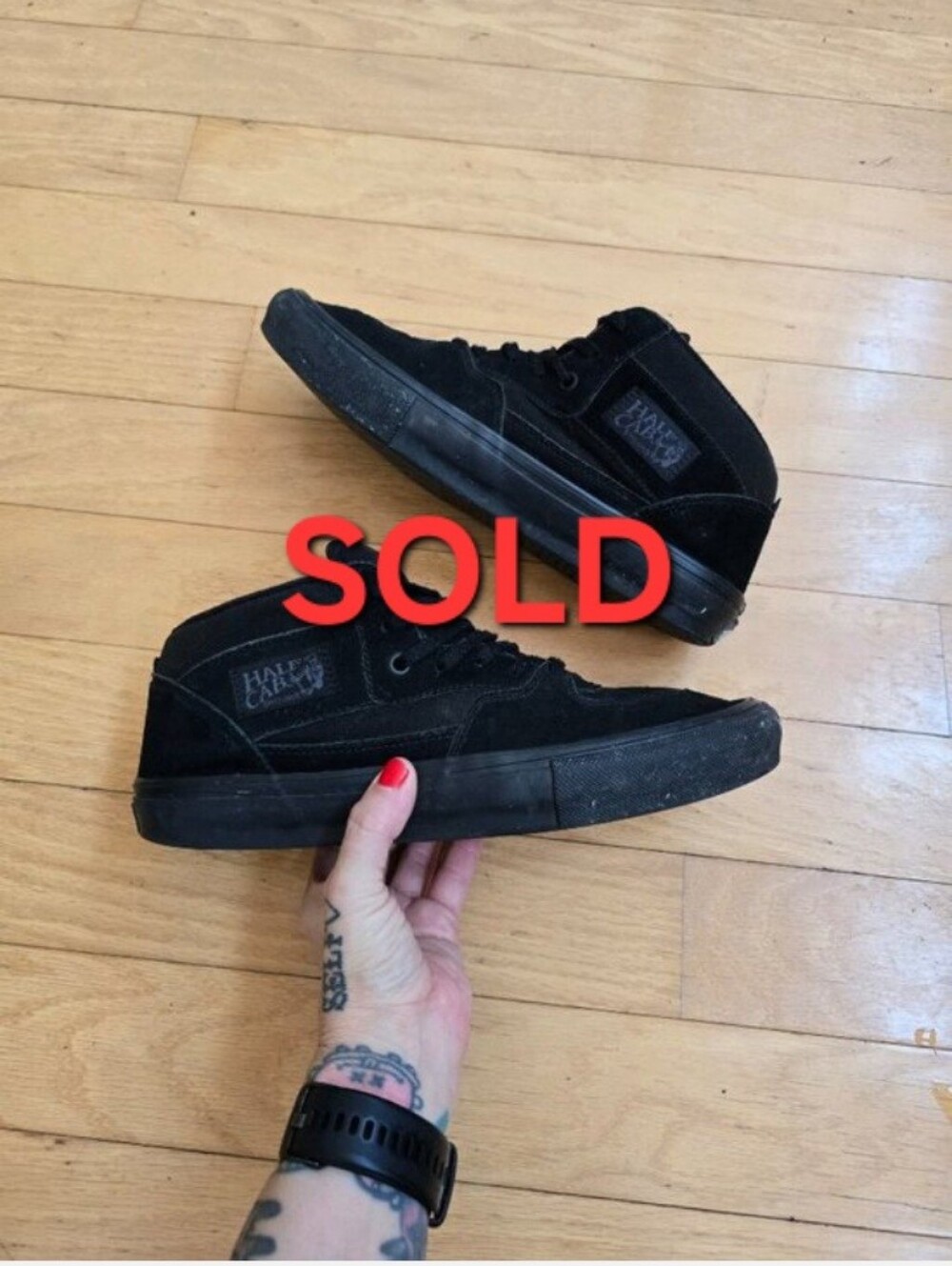 Vans | Half Cab Triple Black Suede Skateboard Sneakers | Men's 10.5